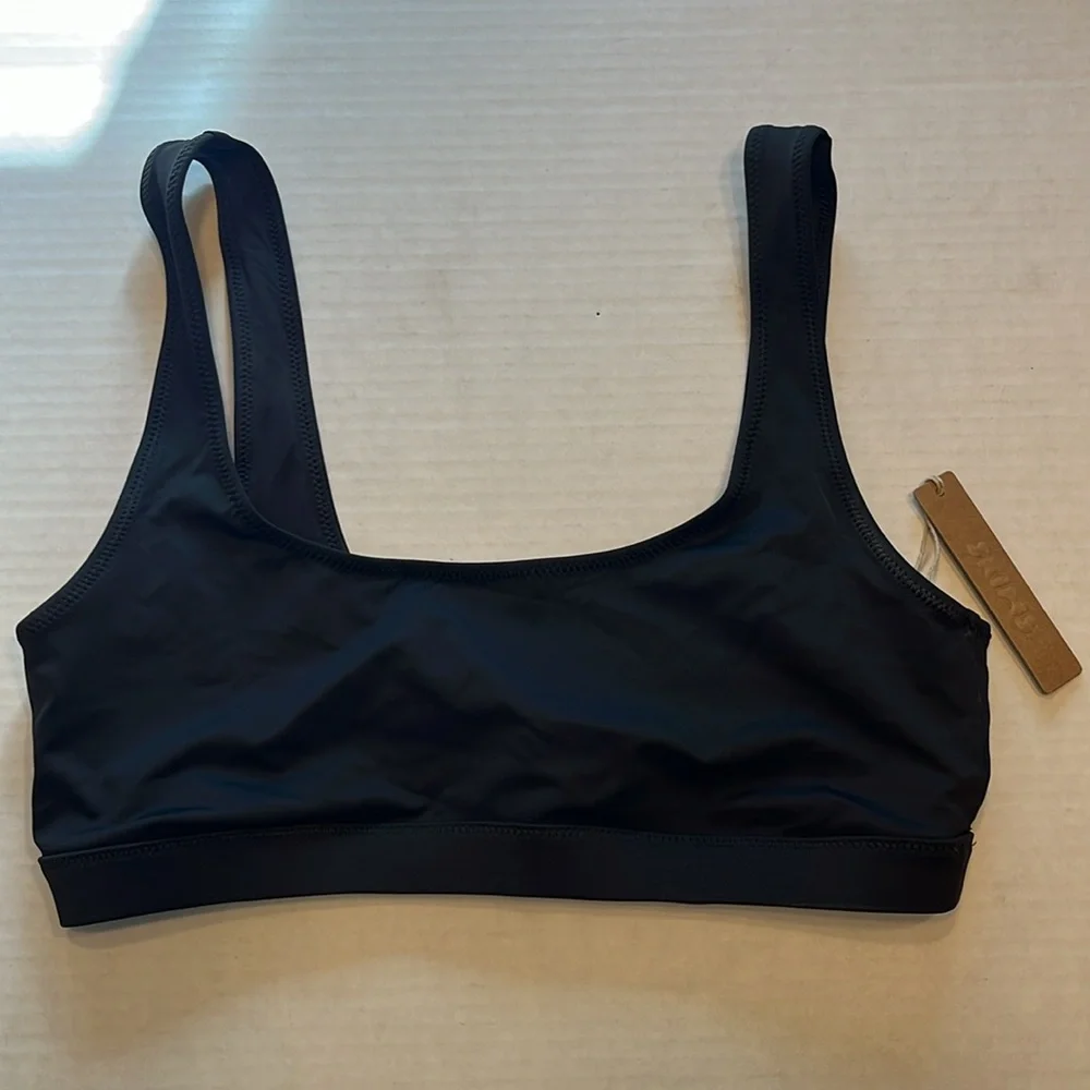 NWT Skims Swim Tank Bikini top new black bathing suit